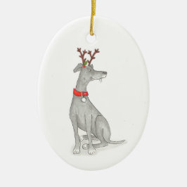 Greyhound Weihnachtsdekoration Keramik Ornament