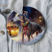 Greyhound Weihnachtsfeiertag Button (Beispiel)