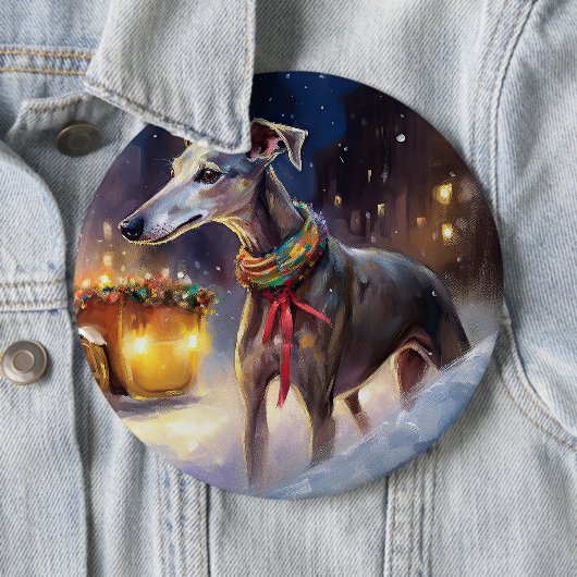 Greyhound Weihnachtsfeiertag Button (Beispiel)