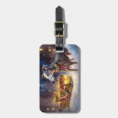 Greyhound Weihnachtsfeiertag Gepäckanhänger (Vorderseite vertikal)