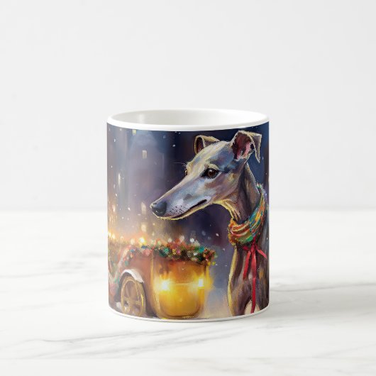 Greyhound Weihnachtsfeiertag Kaffeetasse (Mittel)