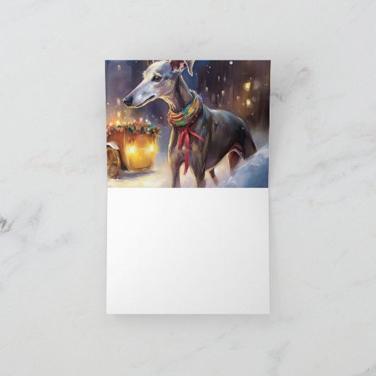 Greyhound Weihnachtsfeiertag Karte (Innenseite)