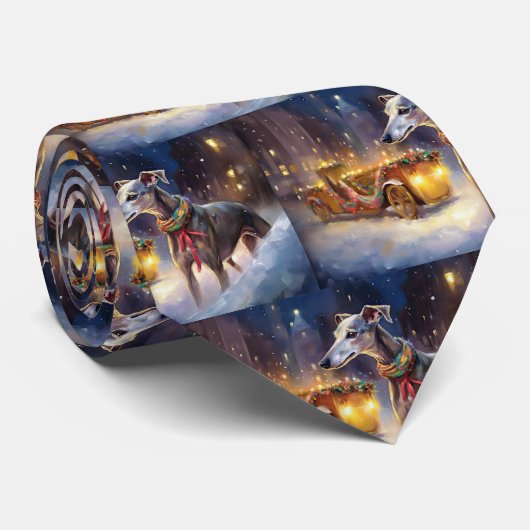 Greyhound Weihnachtsfeiertag Krawatte (Gerollt)