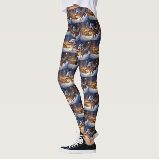 Greyhound Weihnachtsfeiertag Leggings (Links)