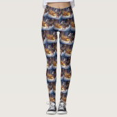 Greyhound Weihnachtsfeiertag Leggings (Vorderseite)