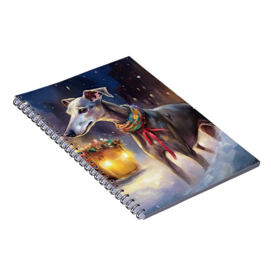 Greyhound Weihnachtsfeiertag Notizblock (Rechte Seite)