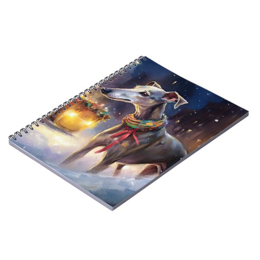 Greyhound Weihnachtsfeiertag Notizblock (Linke Seite)