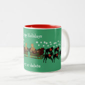 Greyhound Weihnachtsfeiertag Personalisiert Zweifarbige Tasse (VorderseiteRechts)