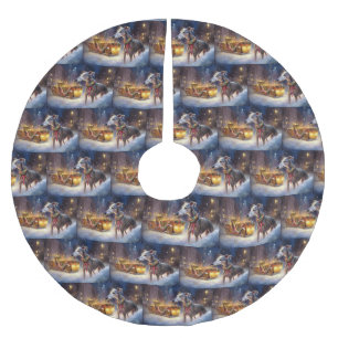 Greyhound Weihnachtsfeiertag Polyester Weihnachtsbaumdecke