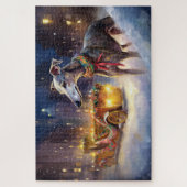 Greyhound Weihnachtsfeiertag Puzzle (Vertikal)