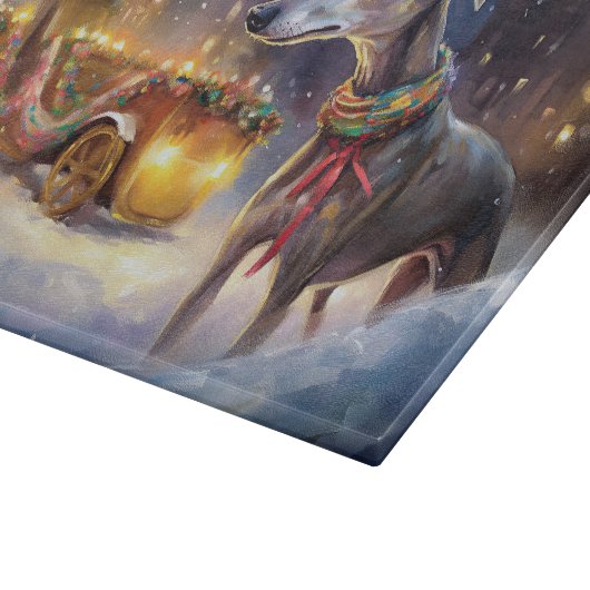 Greyhound Weihnachtsfeiertag Schneidebrett (Ecke)