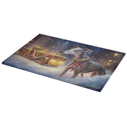 Greyhound Weihnachtsfeiertag Schneidebrett (Ecke)