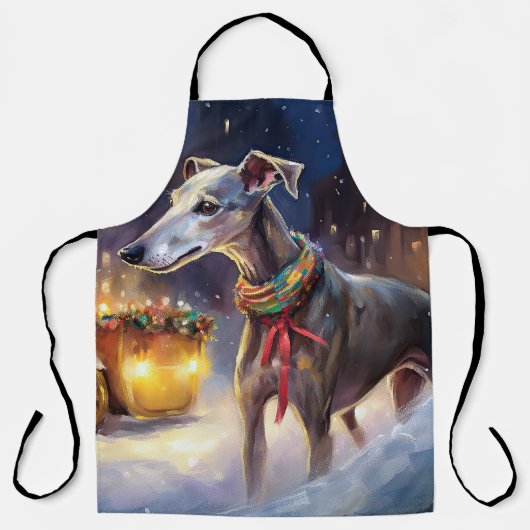 Greyhound Weihnachtsfeiertag Schürze (Vorderseite)