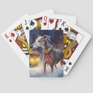 Greyhound Weihnachtsfeiertag Spielkarten