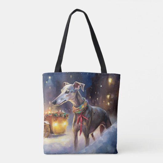Greyhound Weihnachtsfeiertag Tasche (Rückseite)