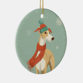Greyhound-Weihnachtsgeschenk Keramik Ornament (Rechts)