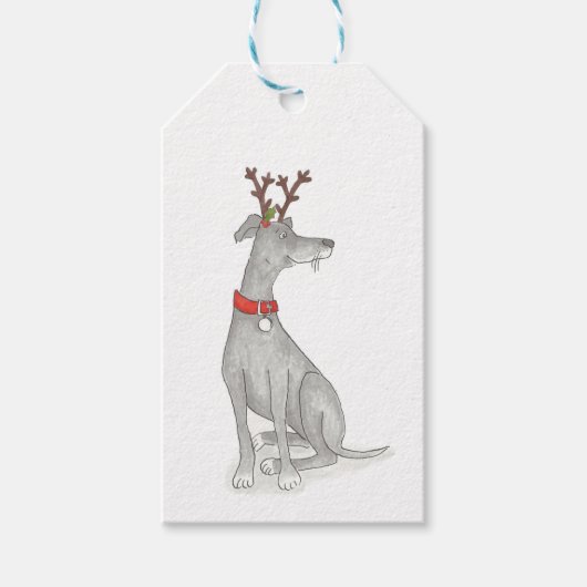 Greyhound Weihnachtsgeschenk-Tags Geschenkanhänger (Vorderseite)