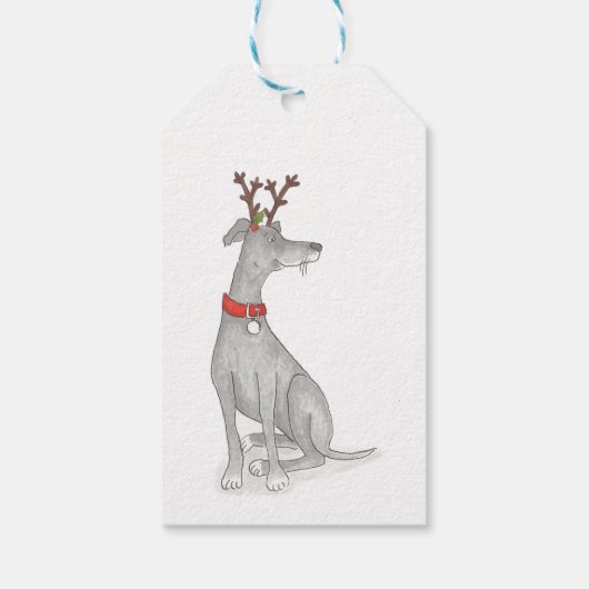 Greyhound Weihnachtsgeschenk-Tags Geschenkanhänger (Rückseite)
