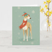 Greyhound-Weihnachtsgruß Karte (Gelbe Blume)