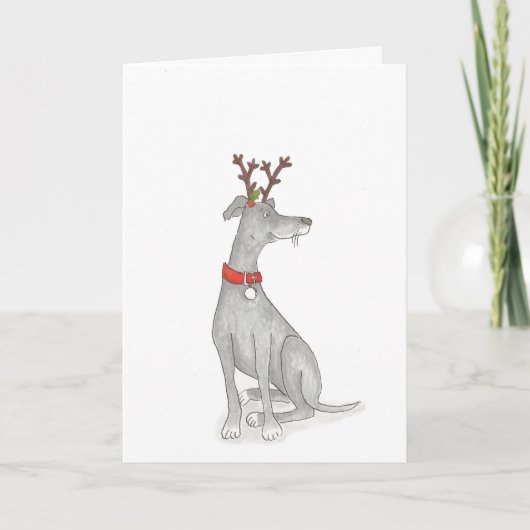 Greyhound Weihnachtskarte Karte (Vorderseite)
