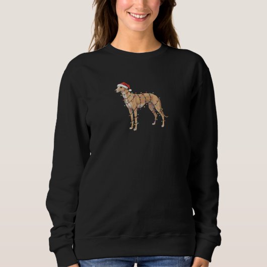 Greyhound-Weihnachtslichter - Santa Hund Sweatshirt (Vorderseite)
