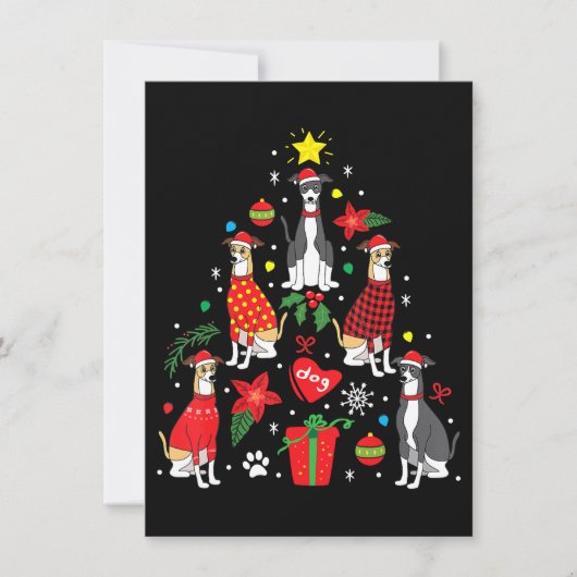 Greyhound Weihnachtsschmuck Mama Einladung (Vorderseite)