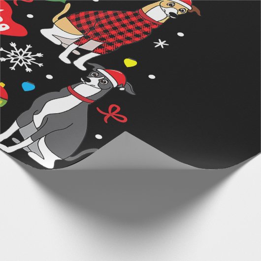 Greyhound Weihnachtsschmuck Tree Hund Mama Geschenkpapier (Ecke)