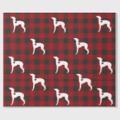 Greyhound Weihnachtswrapping Paper Karo Geschenkpapier (Flach)