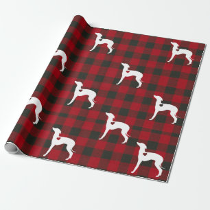 Greyhound Weihnachtswrapping Paper Karo Geschenkpapier