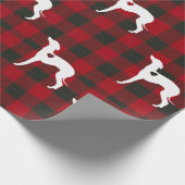 Greyhound Weihnachtswrapping Paper Karo Geschenkpapier (Ecke)