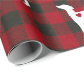 Greyhound Weihnachtswrapping Paper Karo Geschenkpapier (Rolleneckpunkt)