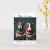Greyhound Welpen in Weihnachten Sweaters Karte (Gelbe Blume)