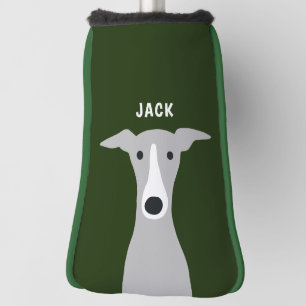 Greyhound Whippet Dog mit Individuelle Name Golf Headcover