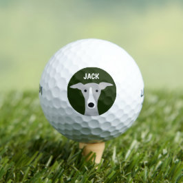 Greyhound Whippet Dog mit Individuelle Name Golfball