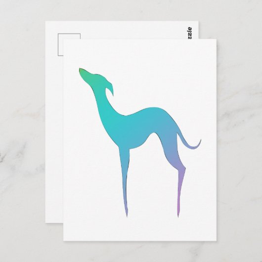 Greyhound Whippet Dog Silhouette Postkarte (Vorne/Hinten)