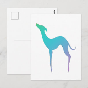 Greyhound Whippet Dog Silhouette Postkarte