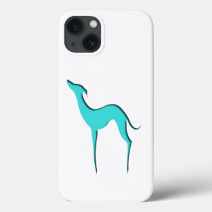 Greyhound Whippet dog Türkis elegante Silhouette Case-Mate iPhone Hülle