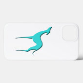 Greyhound Whippet dog Türkis elegante Silhouette Case-Mate iPhone Hülle (Rückseite (Horizontal))