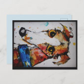 Greyhound Whippet Galgo Mixed Media Art Postkarte (Vorne/Hinten)