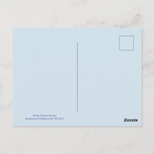 Greyhound Whippet Galgo Mixed Media Art Postkarte (Rückseite)