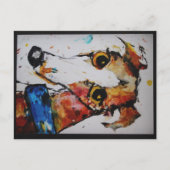 Greyhound Whippet Galgo Mixed Media Art Postkarte (Vorderseite)