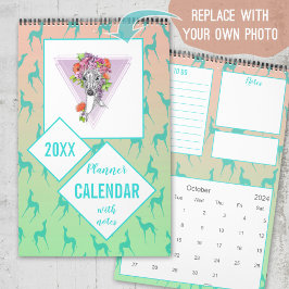 Greyhound Whippet Hund liebt Custom Foto Planer Kalender