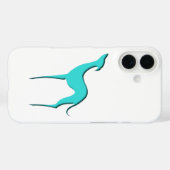 Greyhound Whippet-Hund türkisblaue Silhouette Case-Mate iPhone Hülle (Rückseite (Horizontal))