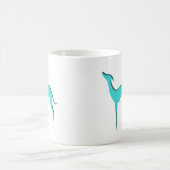 Greyhound Whippet-Hund türkisblaue Silhouette Kaffeetasse (Mittel)