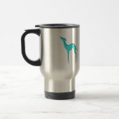 Greyhound Whippet-Hund türkisblaue Silhouette Reisebecher (Links)