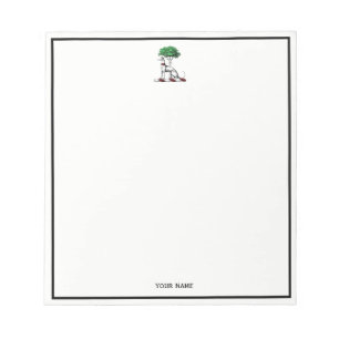 Greyhound Whippet mit Baumkronen-Wappen-Emblem Notizblock