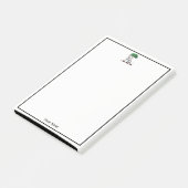 Greyhound Whippet mit Baumkronen-Wappen-Emblem Post-it Klebezettel (angewinkelt)