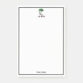 Greyhound Whippet mit Baumkronen-Wappen-Emblem Post-it Klebezettel (Vorderseite)