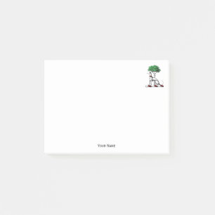 Greyhound Whippet mit Baumkronen-Wappen-Emblem Post-it Klebezettel