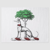 Greyhound Whippet mit Baumkronen-Wappen-Emblem Seidenpapier (Vorderseite)